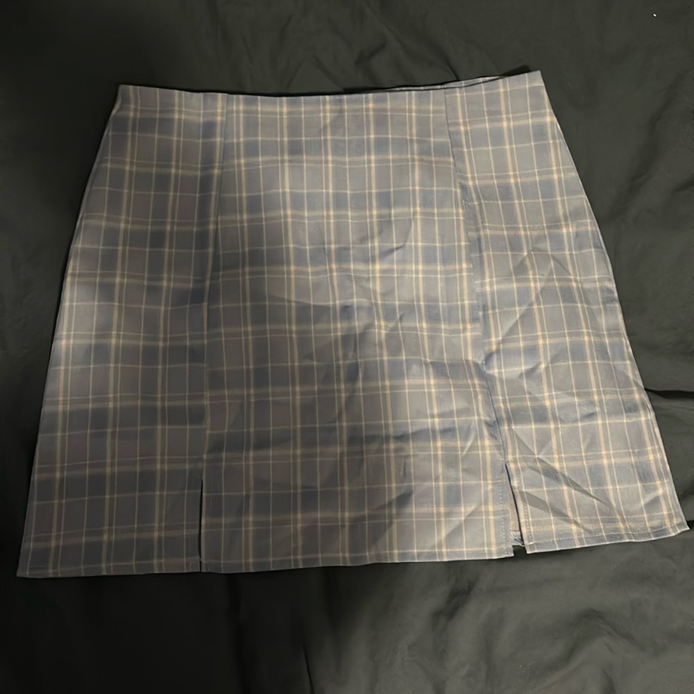 Blue Plaid Skirt